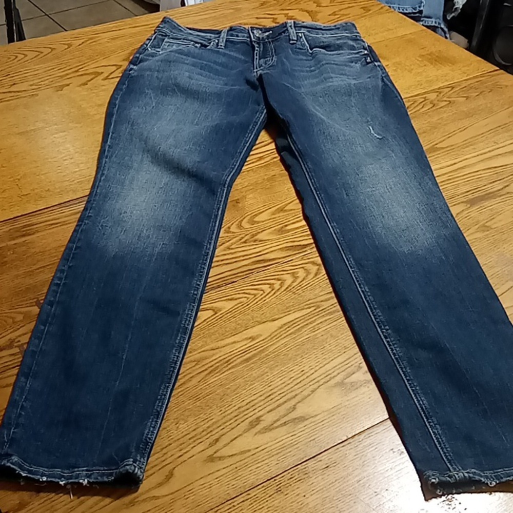 SILVER WOMENS JEANS 30 X 29 BLUE BOYFRIEND Denim Pants Used Preowned